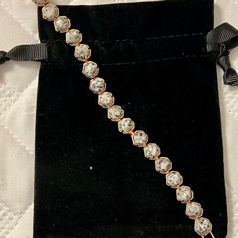 Kendra Scott Rose Gold with Black and White Stone Bracelet